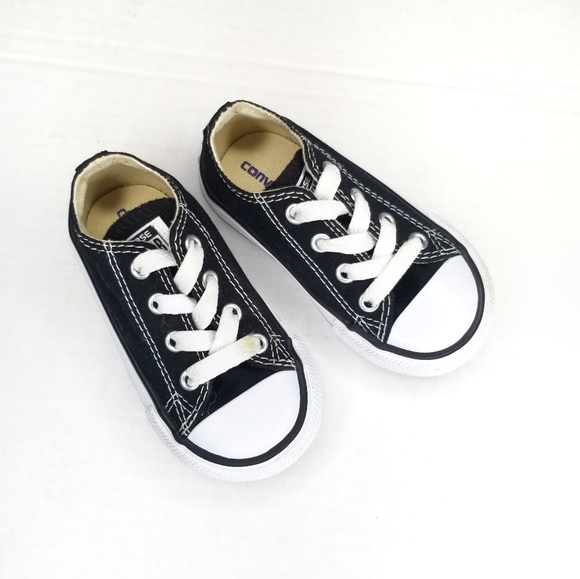 Converse All Star black low top sneakers toddler 5